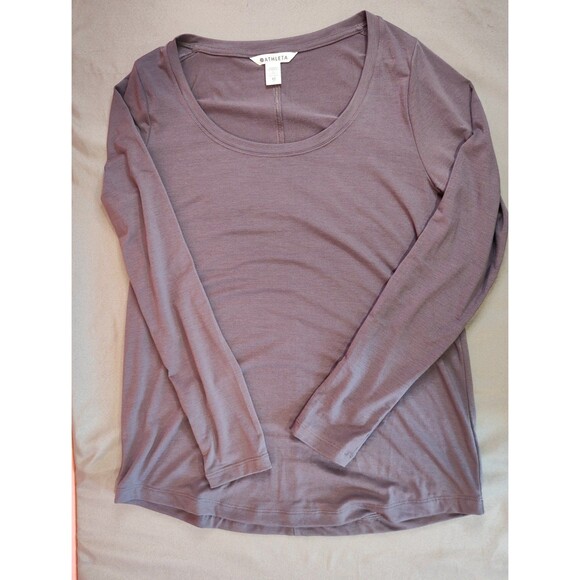 Women's Athleta Stratus II Long Sleeve Scoop Neck Top Purple XS - Picture 3 of 6